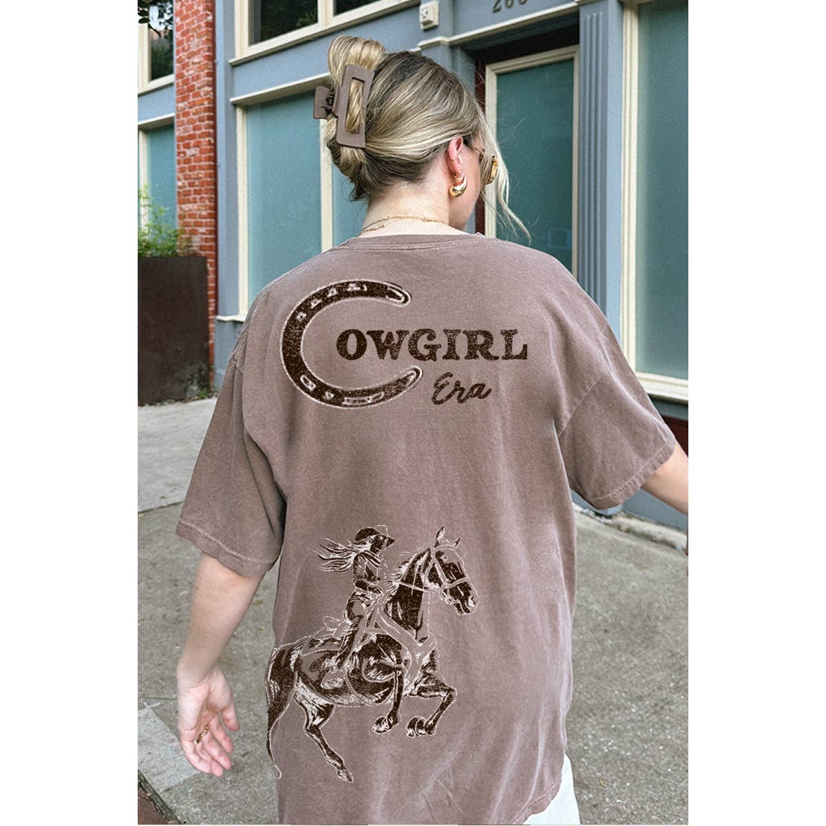 Illustrated Society - Vendita all'ingrosso Maglietta stampata - Donna - T-SHIRT GRAFICA OVERSIZE ERA COWGIRL1