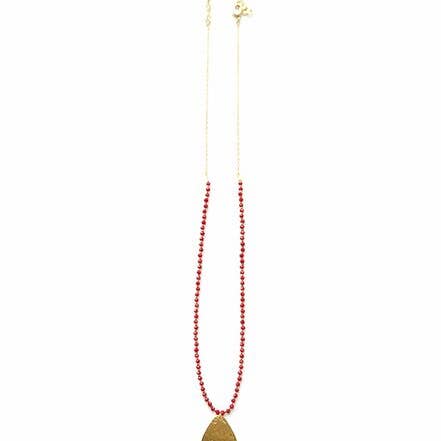 Fair Anita - Wholesale Pendant/Charm Necklace - Red Beaded Pendant Necklace - Brass3