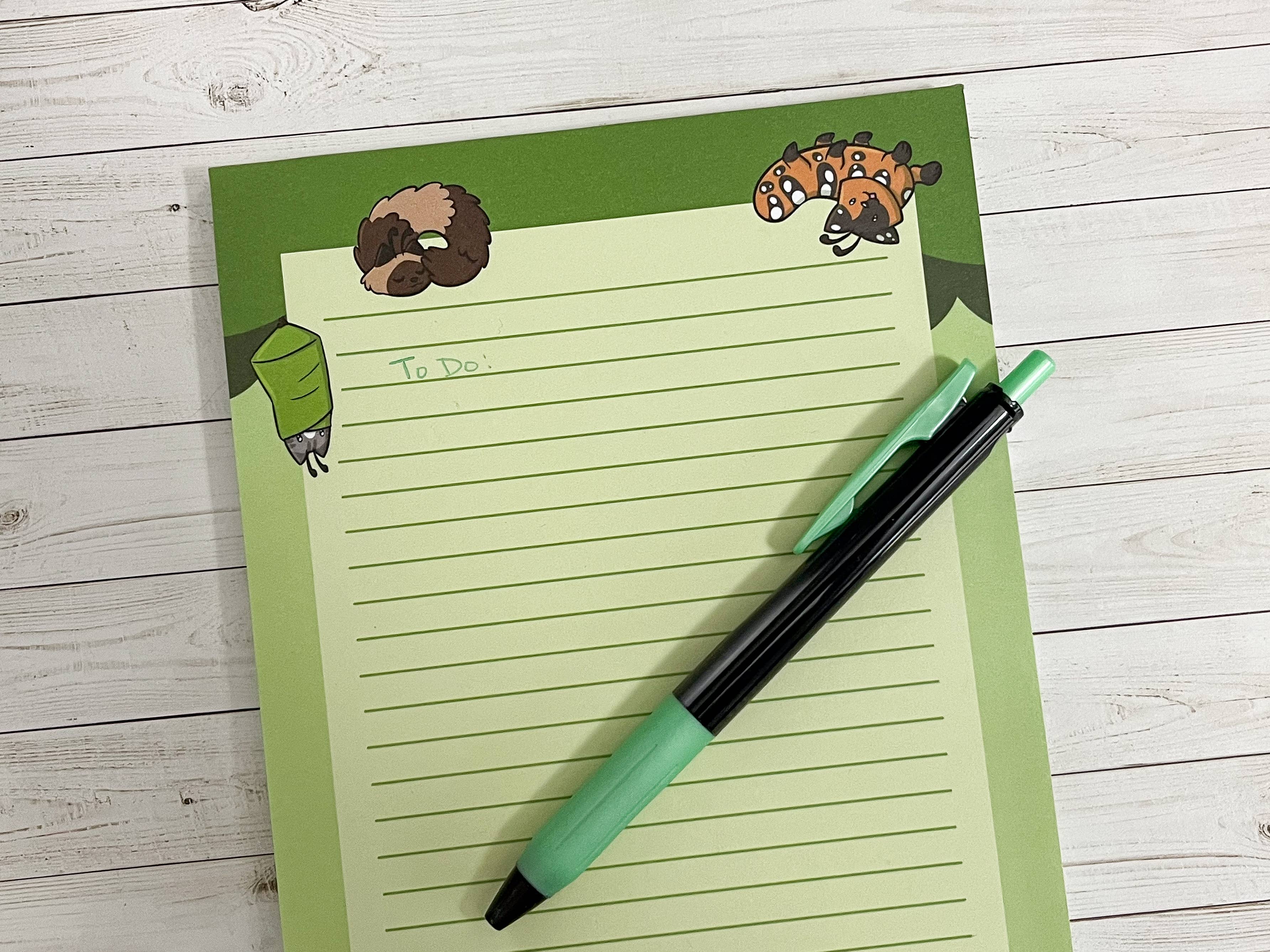 Geekly Whimsical - Wholesale Notepad - CATerpillar Lined Notepad - 8.5 x 5.5 in2