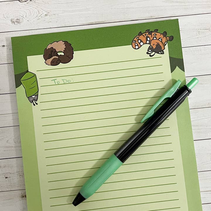 Geekly Whimsical - Wholesale Notepad - CATerpillar Lined Notepad - 8.5 x 5.5 in2