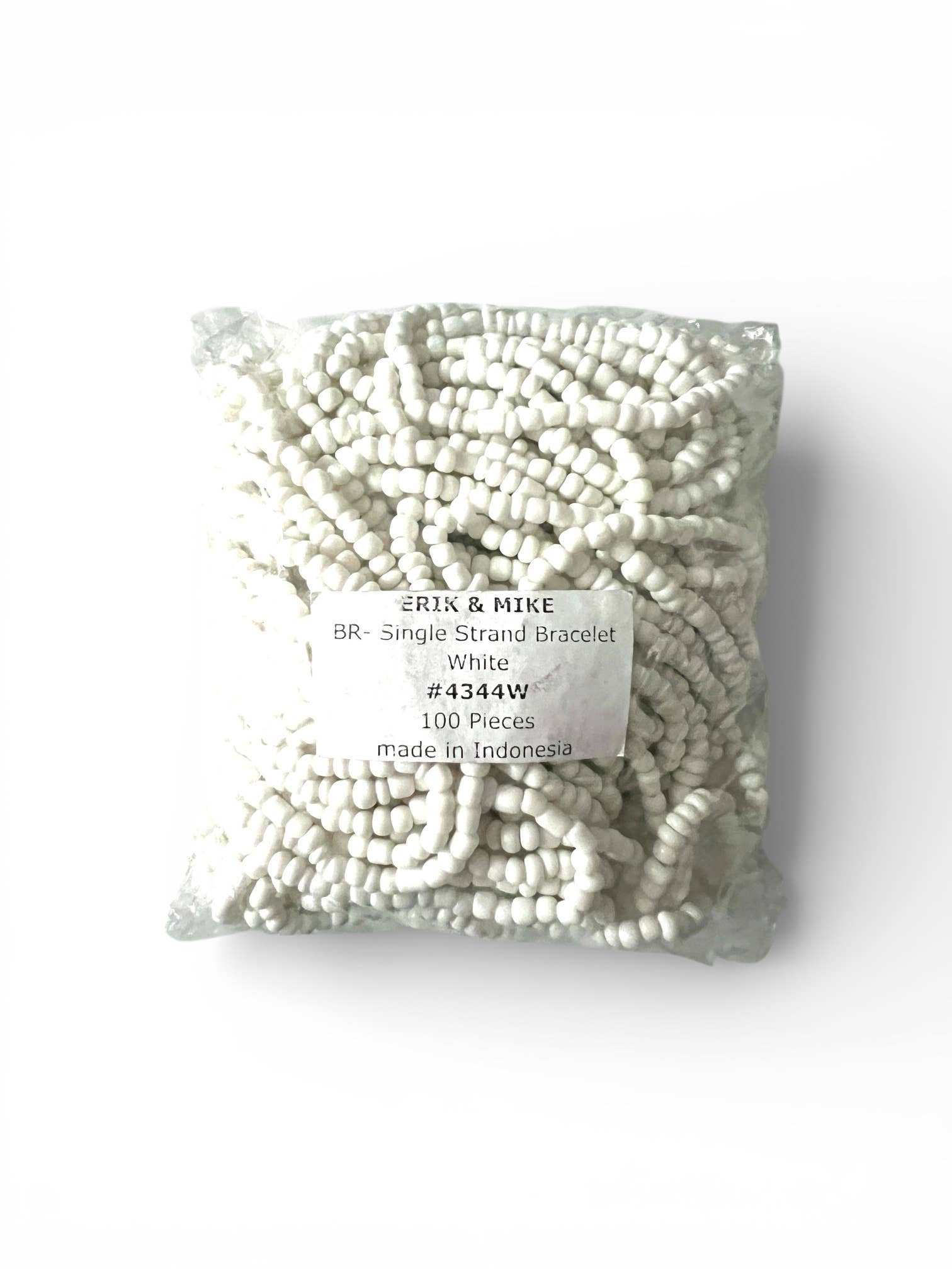 Erik & Mike – wholesale Beaded bracelet – Beaded bracelets 100 pcs White  $.60  each2