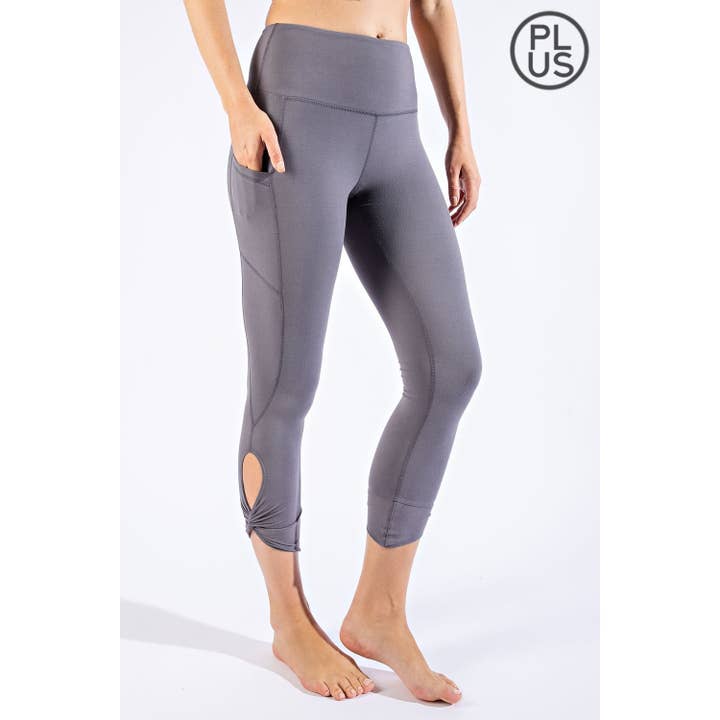 Rae Mode - Wholesale Athletic/Lounge Leggings - Women's - PLUS SIZE CAPRI KEYHOLE YOGA LEGGINGS70