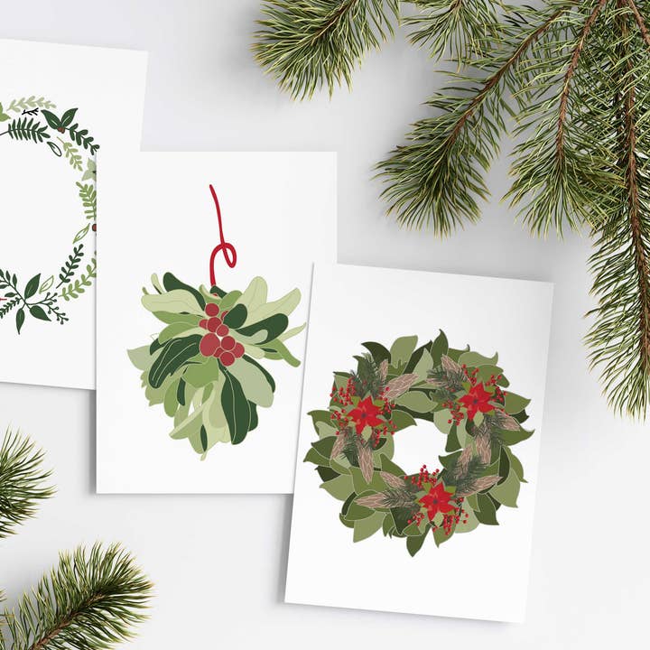 Holiday Greens Mini Print Set for wholesale by Kartoti Designs