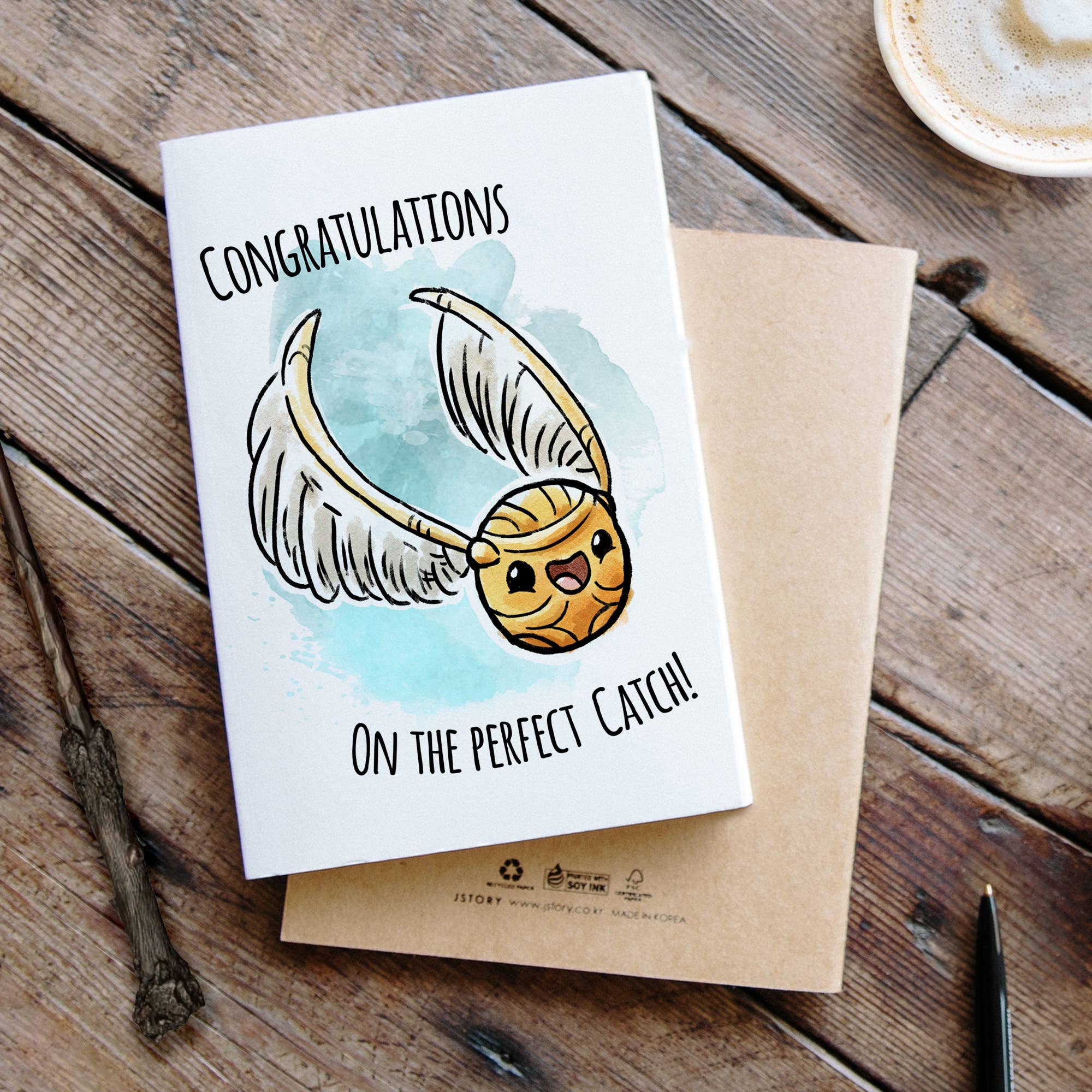 Aaron Millard Illustration - Wholesale Valentine's Day Card - "Perfect Catch" - Magical World Wedding Valentine Card4