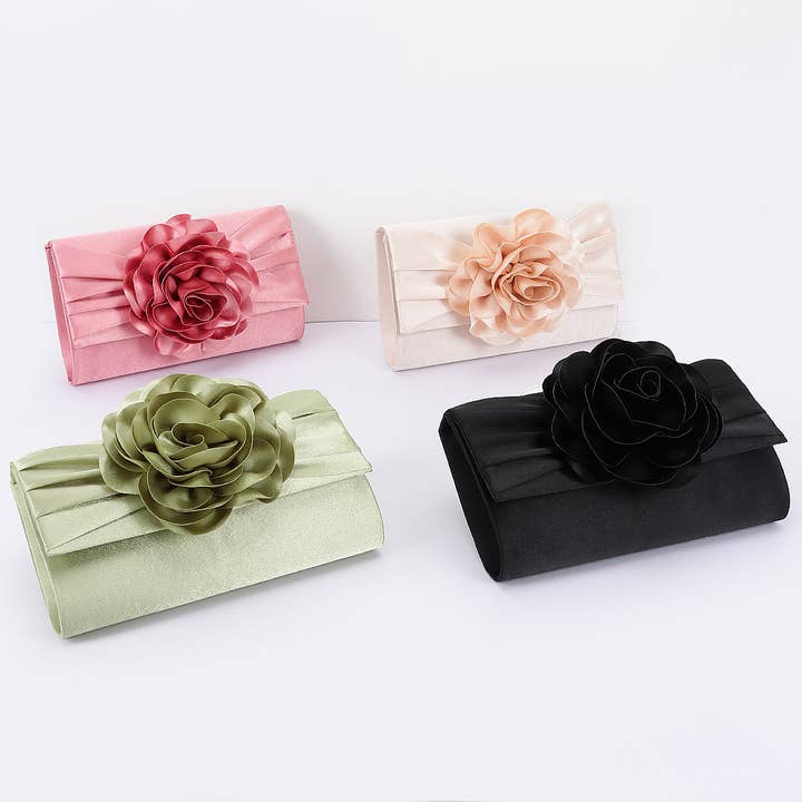 3AM BY H&D ACCESSORIES - Wholesale Clutch Bag - Women's - Satin Flower Party Clutch8
