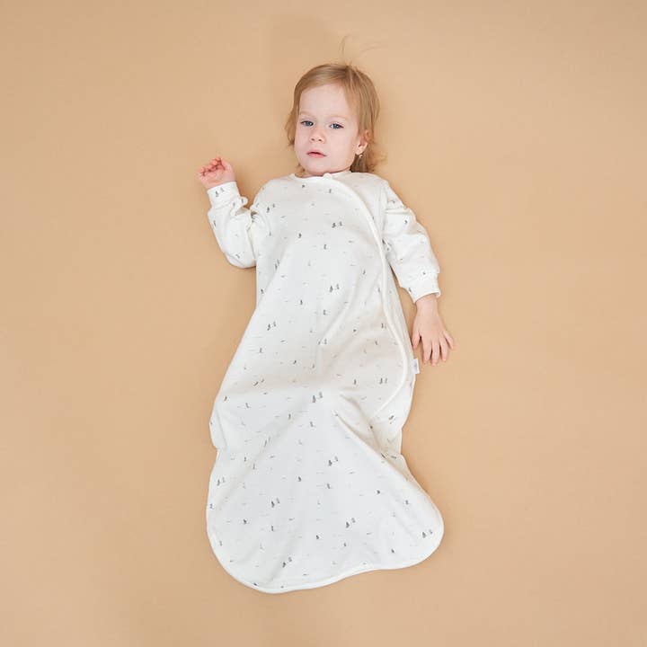 Super Soft Pima Cotton 2-Way Zip Sleep Bag - Sailboat for wholesale by Little Plant