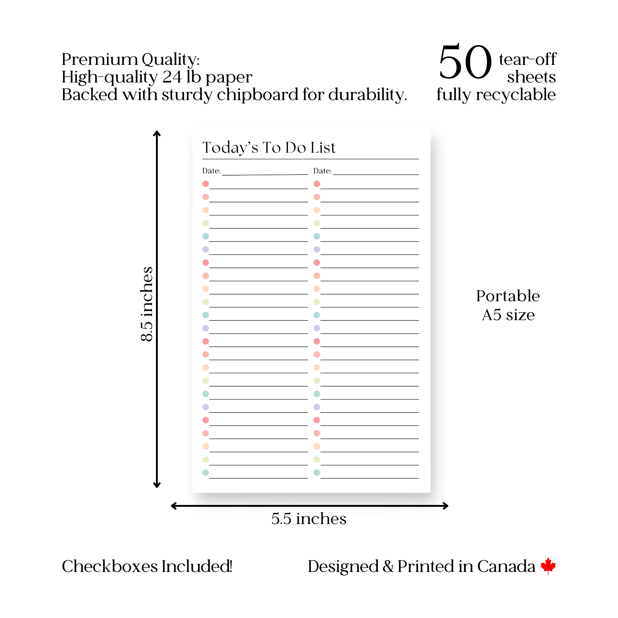 Eleventh and Taylor - Wholesale Notepad - Daily To-Do List and Schedule: 50 Page Tear-Off Notepad4