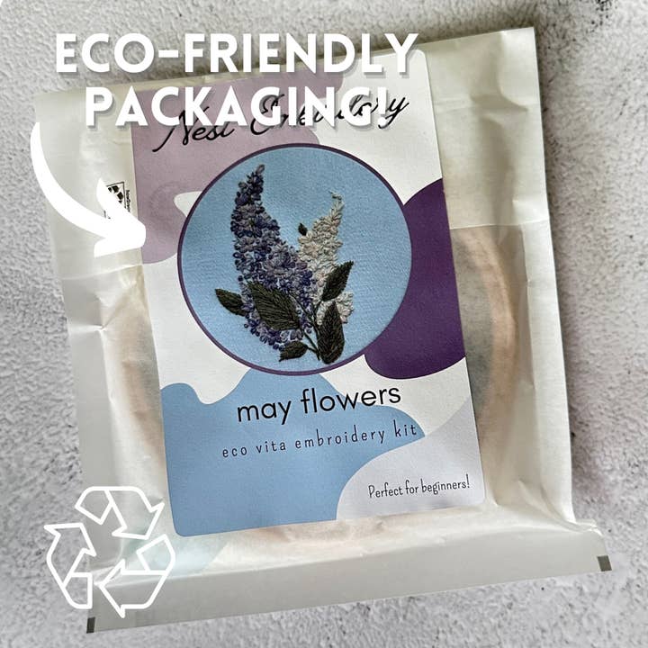 Nest Embirdery - Wholesale Embroidery/Cross Stitch Supplies - May Flowers Eco Vita Kit1