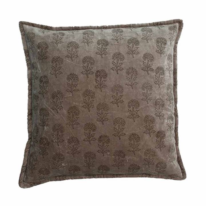 Timeless square sand printed cushion 45x45cm for wholesale by Opjet Paris