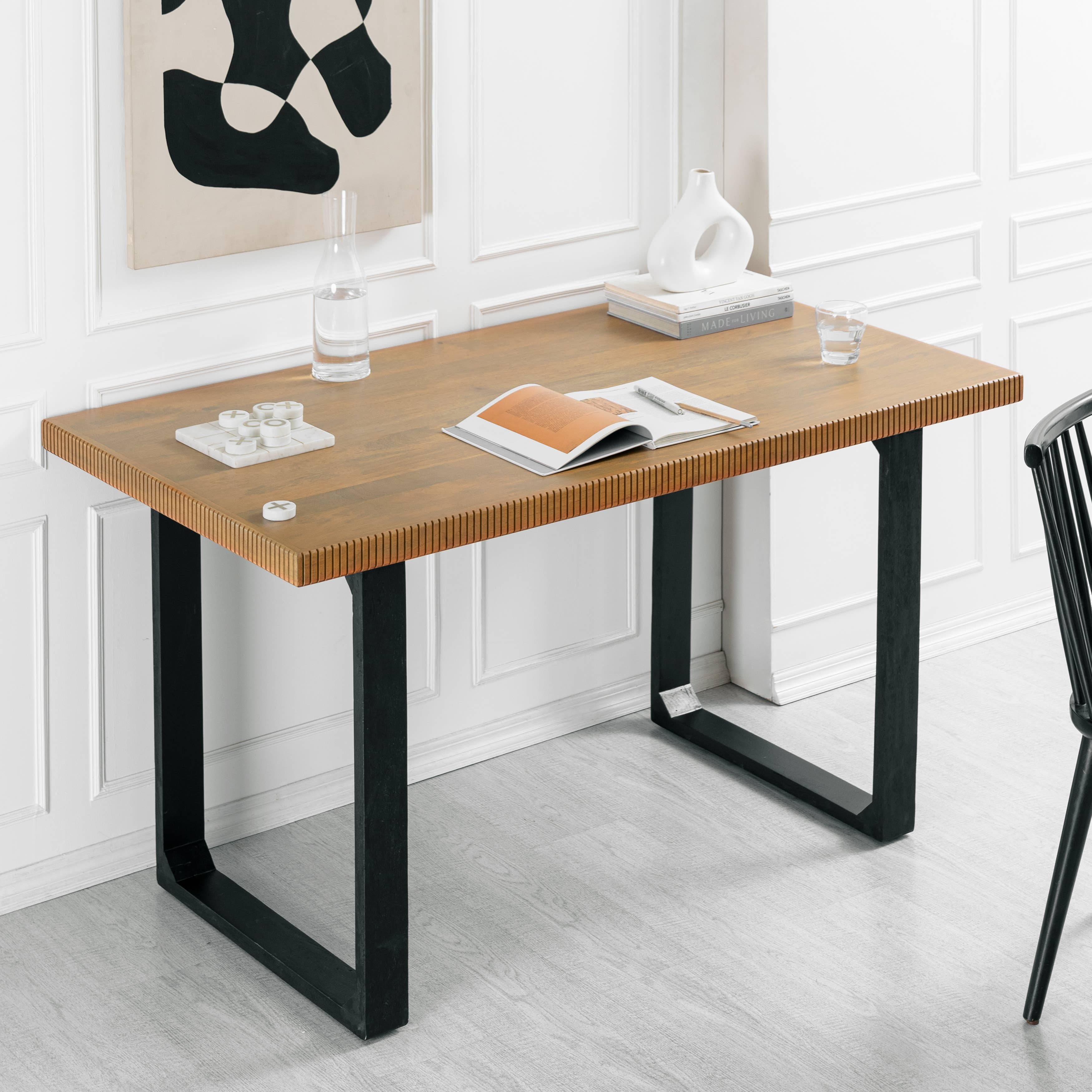 MH London - Vente Sous-main - Bureau d'ordinateur en bois massif Ancona4