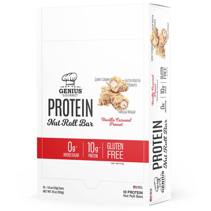 Protein Nut Roll Bar - Vanilla Caramel Peanut for wholesale by Genius Gourmet