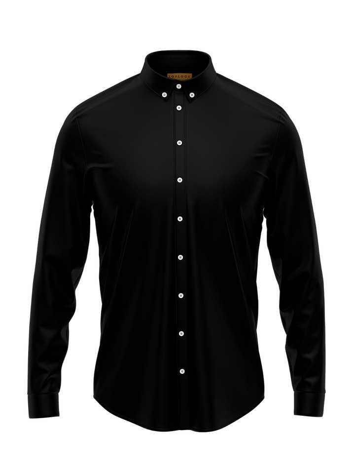 Oxford Shirts Men Long Sleeve Regular Fit Shirt- Black for wholesale on Faire