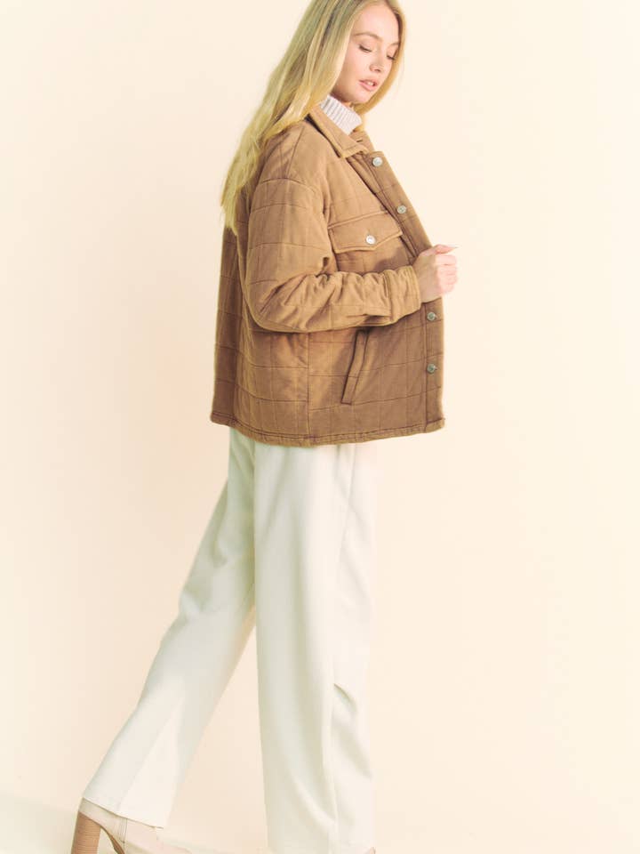 Davi & Dani - Wholesale Jacket - Women's - PLUS POCKET BUTTON FRONT SHACKET SHIRT JACKET12