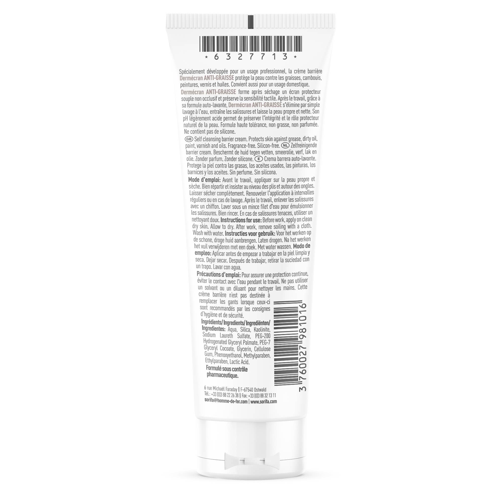Laboratoire de l'Homme de Fer - SORIFA - Wholesale Body Cream/Lotion - Dermscreen® ANTI-FAT PROTECTION - 125 ml1