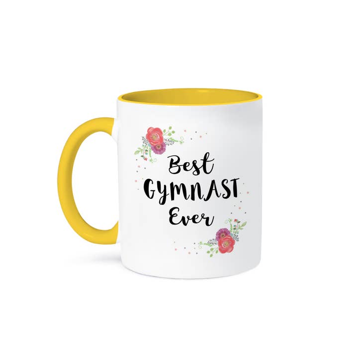 3dRose - Wholesale Coffee Mug - 3dRose, Floral Best Gymnast Ever pretty watercolor pink flowers Gymnastics, Mug