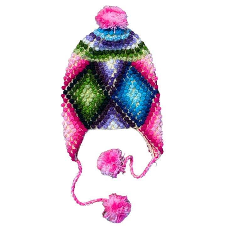 Zoe Artcrafts – Großhandel Beanie – Unisex – Peruanische Unisex-Mütze, Wollmütze, Winterohrschutz