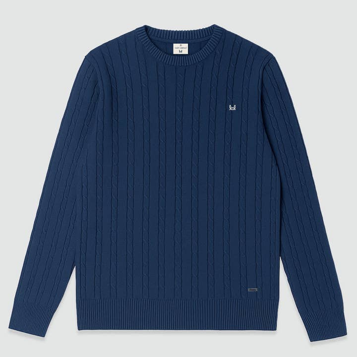 Indigo Cable Knit Sweater for wholesale by Custi Mikelo: Men's Clothing & Christmas Gifts