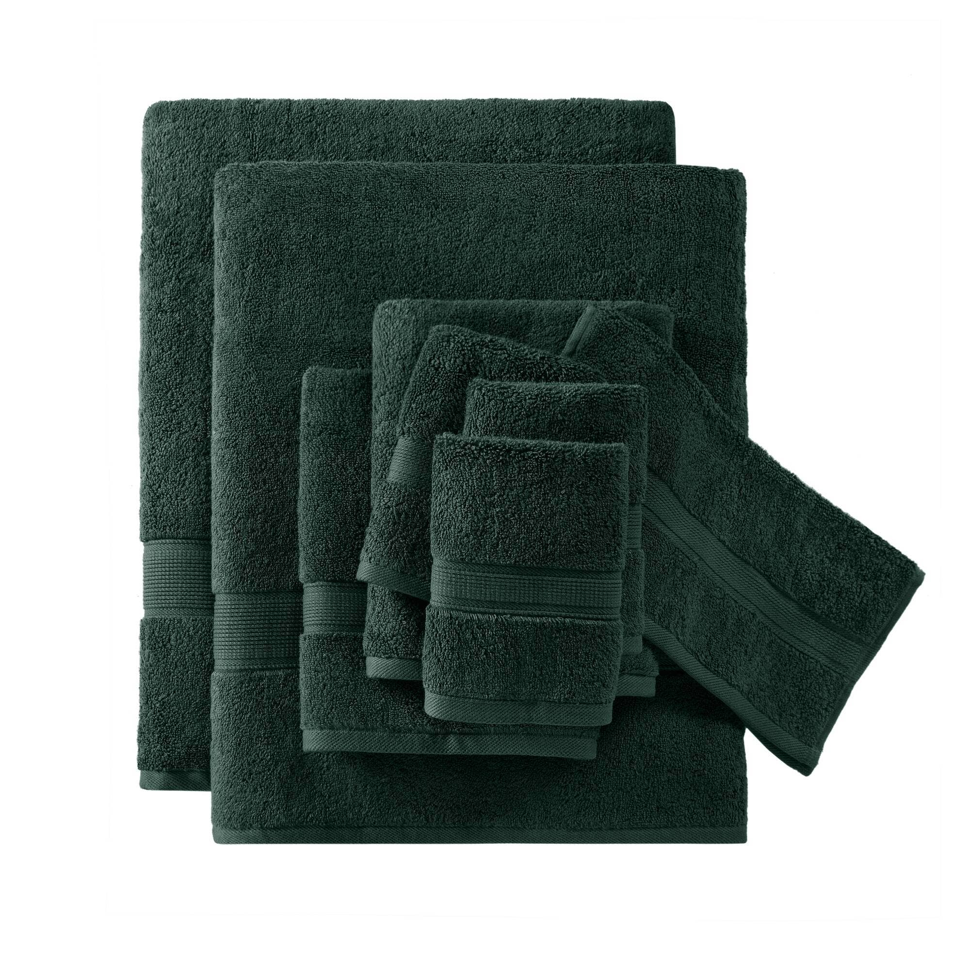 Olliix - Wholesale Towel Set - Antibacterial Spa-Like 8-Piece Bathroom Towel Set, Green10