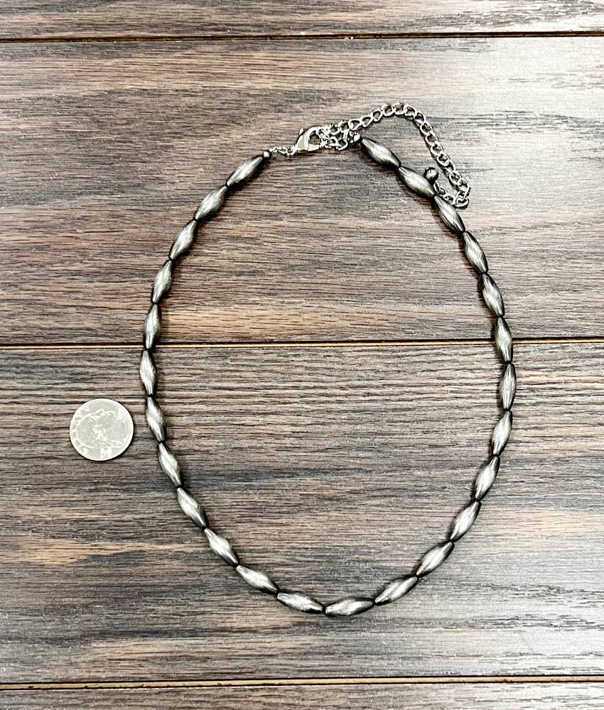 ISAC Trading Inc - Wholesale Beaded/Pearl Necklace - 739531, Handmade 18" Elongated Navajo Bead Necklace1