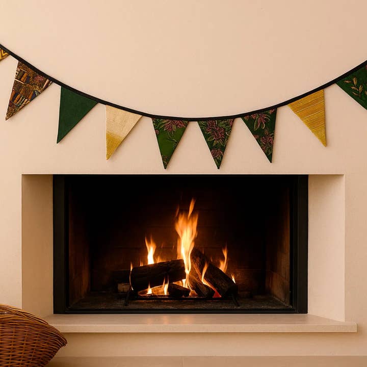 House of Kraft Jewelry & Accessories - Wholesale Bunting/Garland - Upcycled Fabric Bunting | Party Decor | Boho Style Decor3