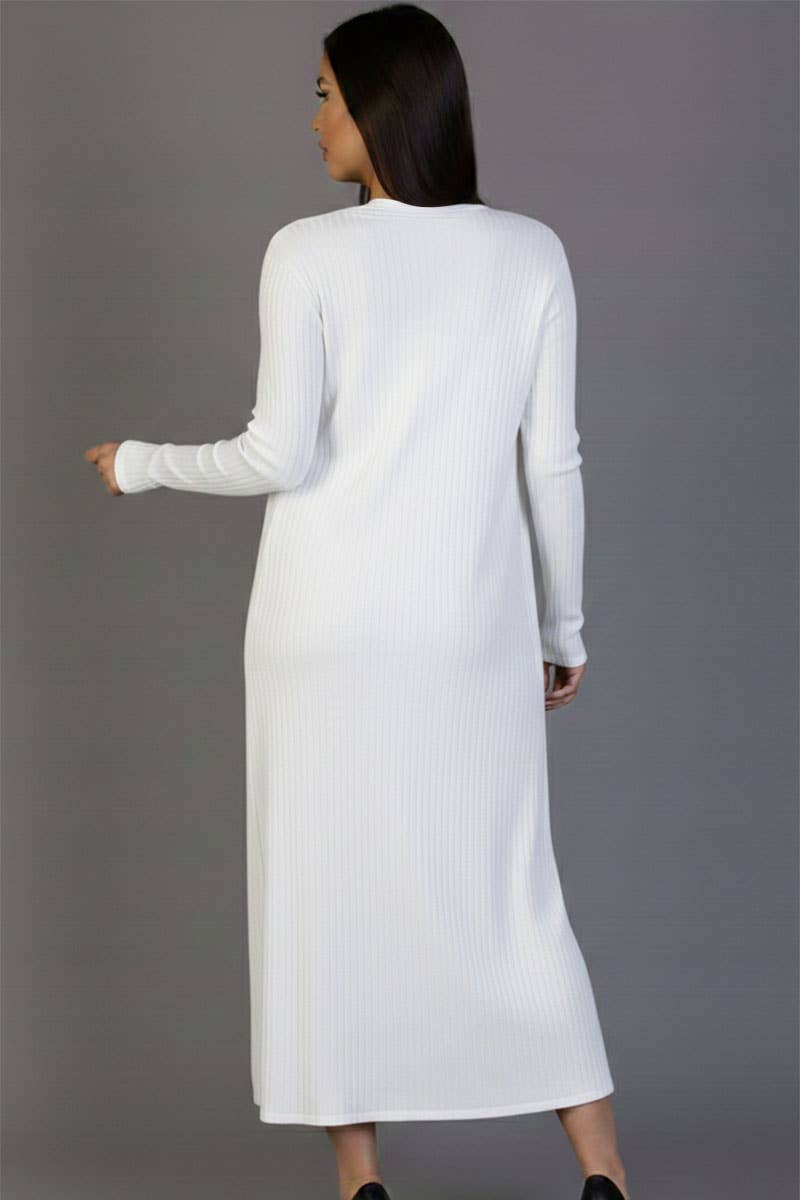 CAPELLA APPAREL - Wholesale Dress - Women's - Ribbed Cardigan & Cami Midi Bodycon Dress35