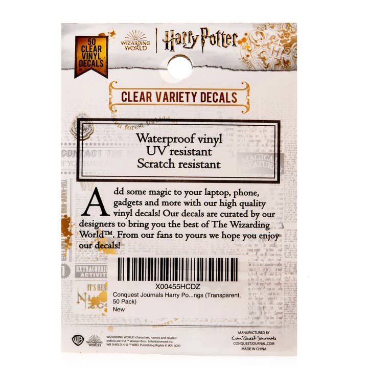 Conquest Journals - Vente Autocollant - Autocollants Harry Potter Transparent Variety (paquet de 50)3