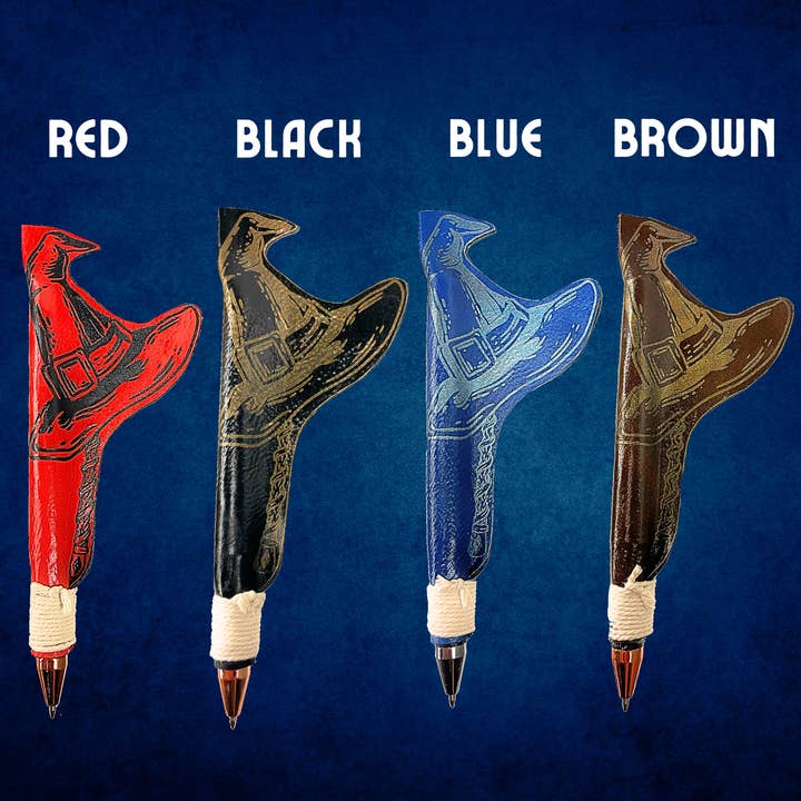 Timeless Motifs - Wholesale Pen - Magic Wizard theme Pen, Grimoire Fantasy Magical Wizardy Witch Hat Ink Gel Pen Gift for Writing