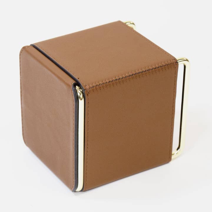 Hand Crafted Leather Storage Basket for wholesale by MMEP.