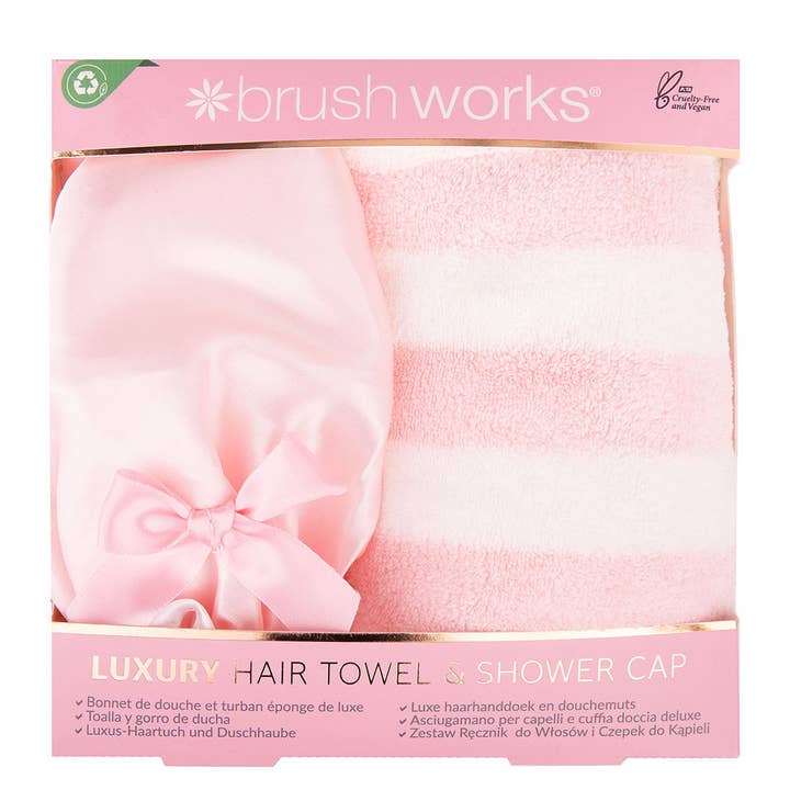 Soinvogue – wholesale Hair towel/wrap – Brushworks Luxury Hair Towel & Shower Cap0