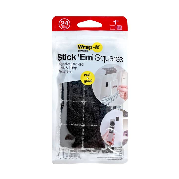 Stick 'Em™ - 1" Squares (24 Sets) for wholesale by Wrap-It Storage