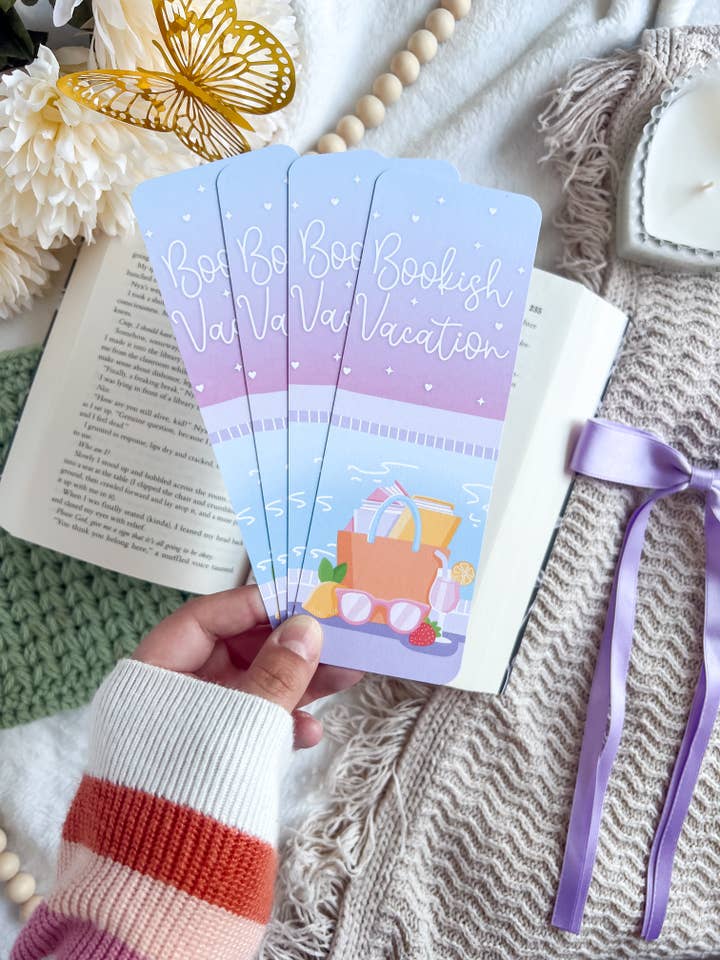 Bookish Vacation Bookmark | Handmade Bookmarks | Summer Bookmarks for wholesale by Bumblebry Designs