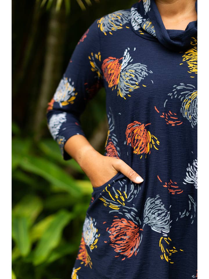 Navy Rust Tallulah Cowl Tunic for wholesale on Faire3