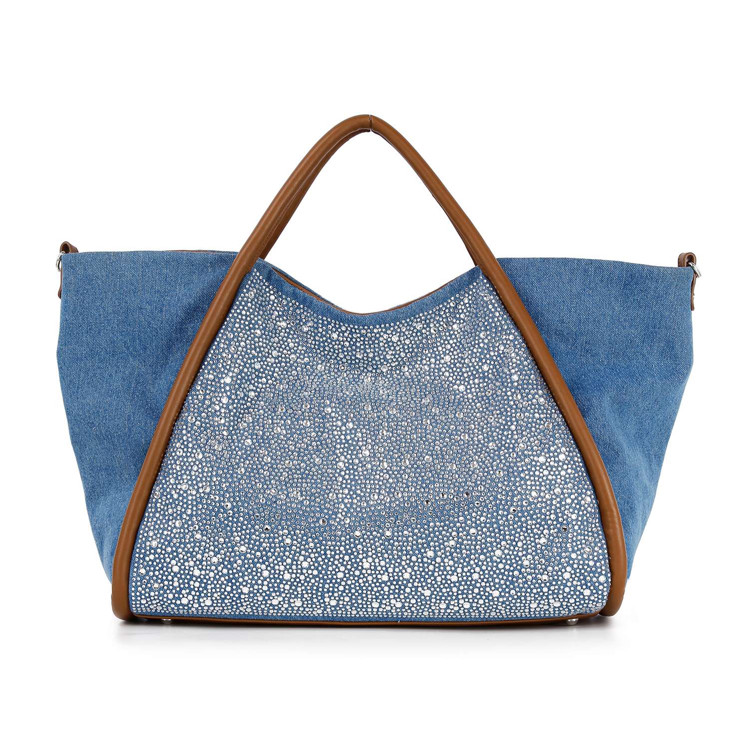 Handbag Express - Wholesale Tote Bag - Women's - Rhinestone Denim Unique Fashion Tote5