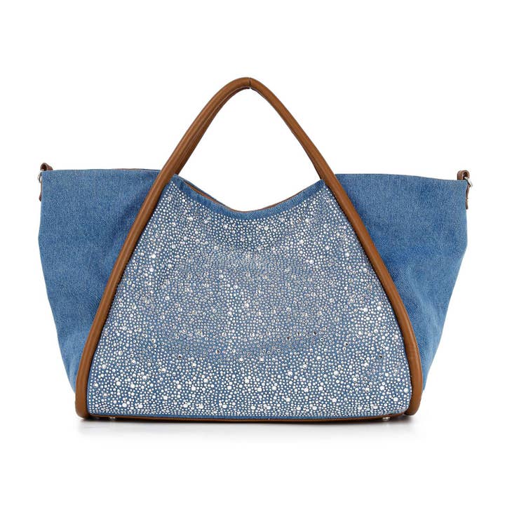 Handbag Express - Wholesale Tote Bag - Women's - Rhinestone Denim Unique Fashion Tote5