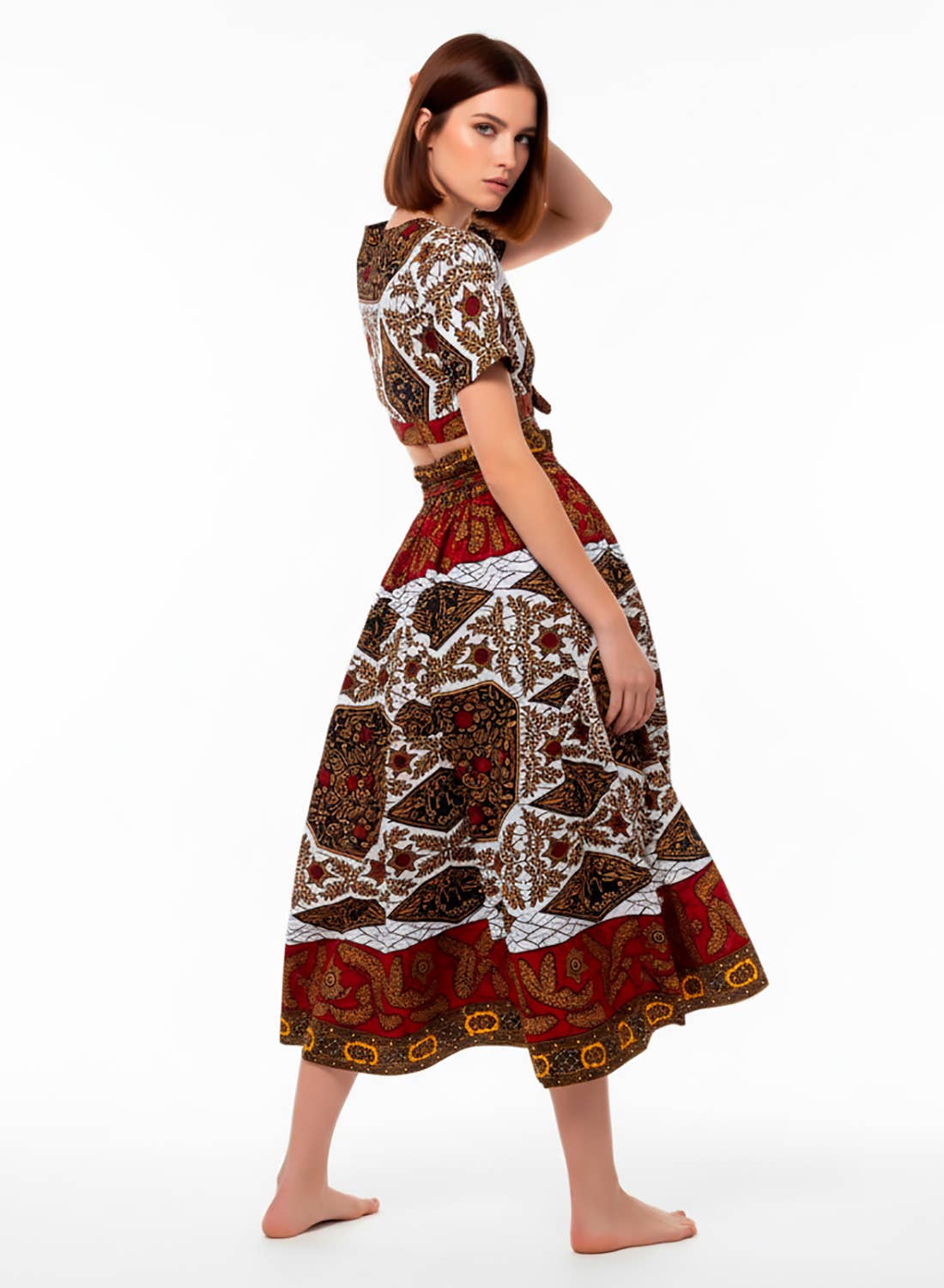 SUESES - Wholesale Top & Skirt Set - Women's - Set of maxi skirt and top with Harris sleeves.2