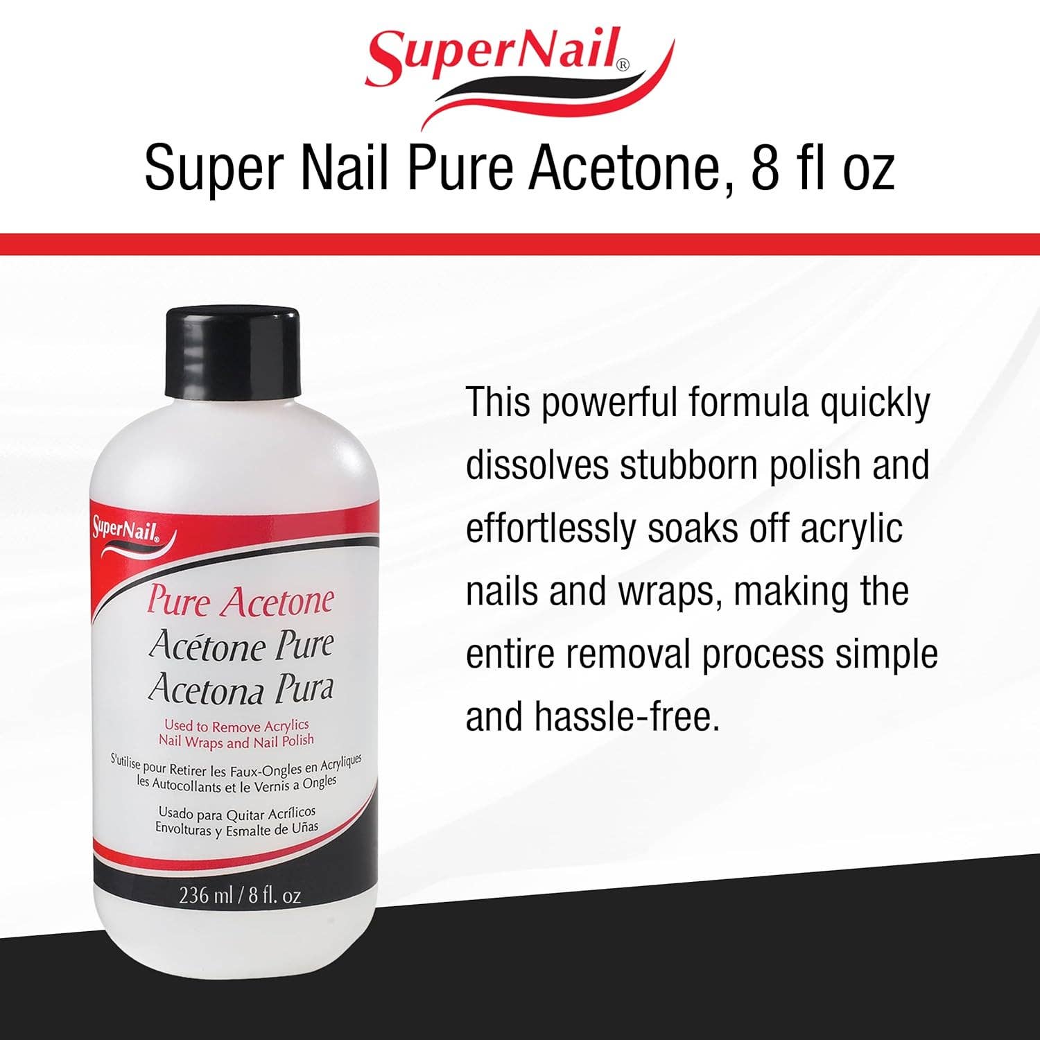 Salon Equipment Pros - Wholesale Nail Polish Remover - Super Nail Pure Acetone Polish Remover 8 Fl Oz2