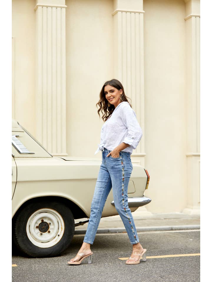 Orange Fashion Village - Wholesale Jeans - Women's - Mabelline's Embroidered Denim Jeans6