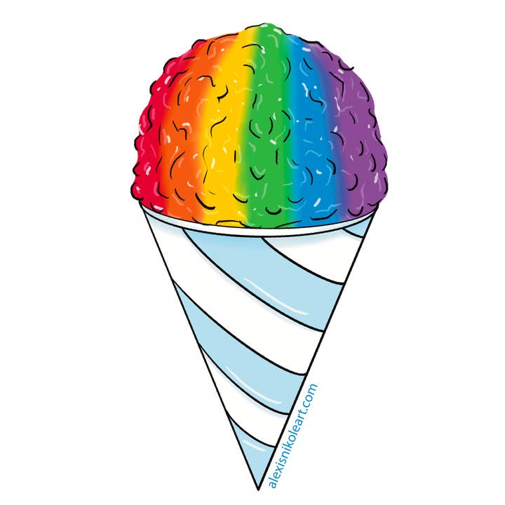 Snowcone Sticker for wholesale by Alexis Nikole