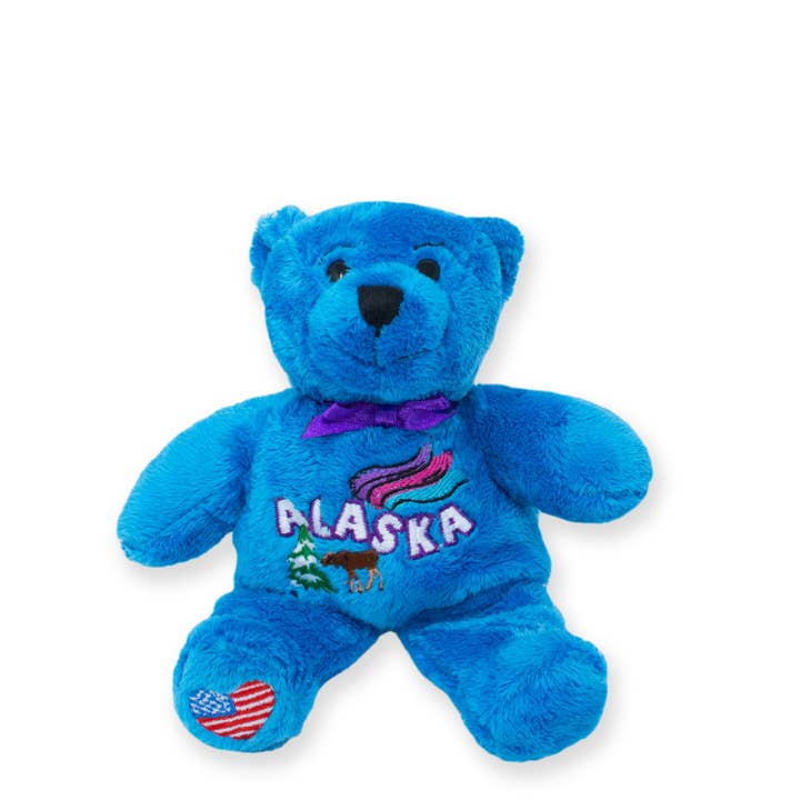 6" Alaska Symbolz® Blue Teddy Bear for wholesale by Plushology® by RGU