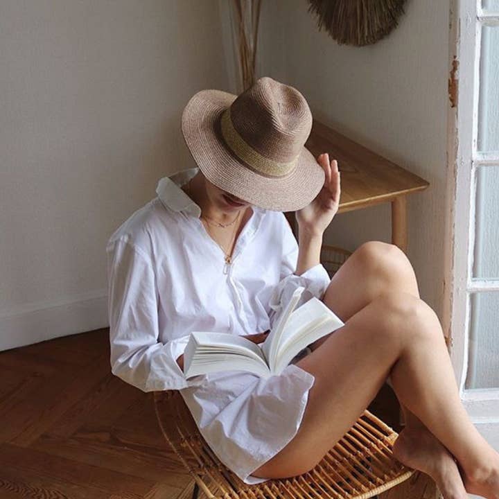 Lastelier - Wholesale Straw Hat - Women's - Chapeau Portofino Paillette - Or7