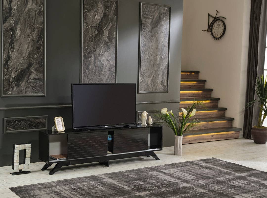 Luxia Tv Stand Black for wholesale on Faire3