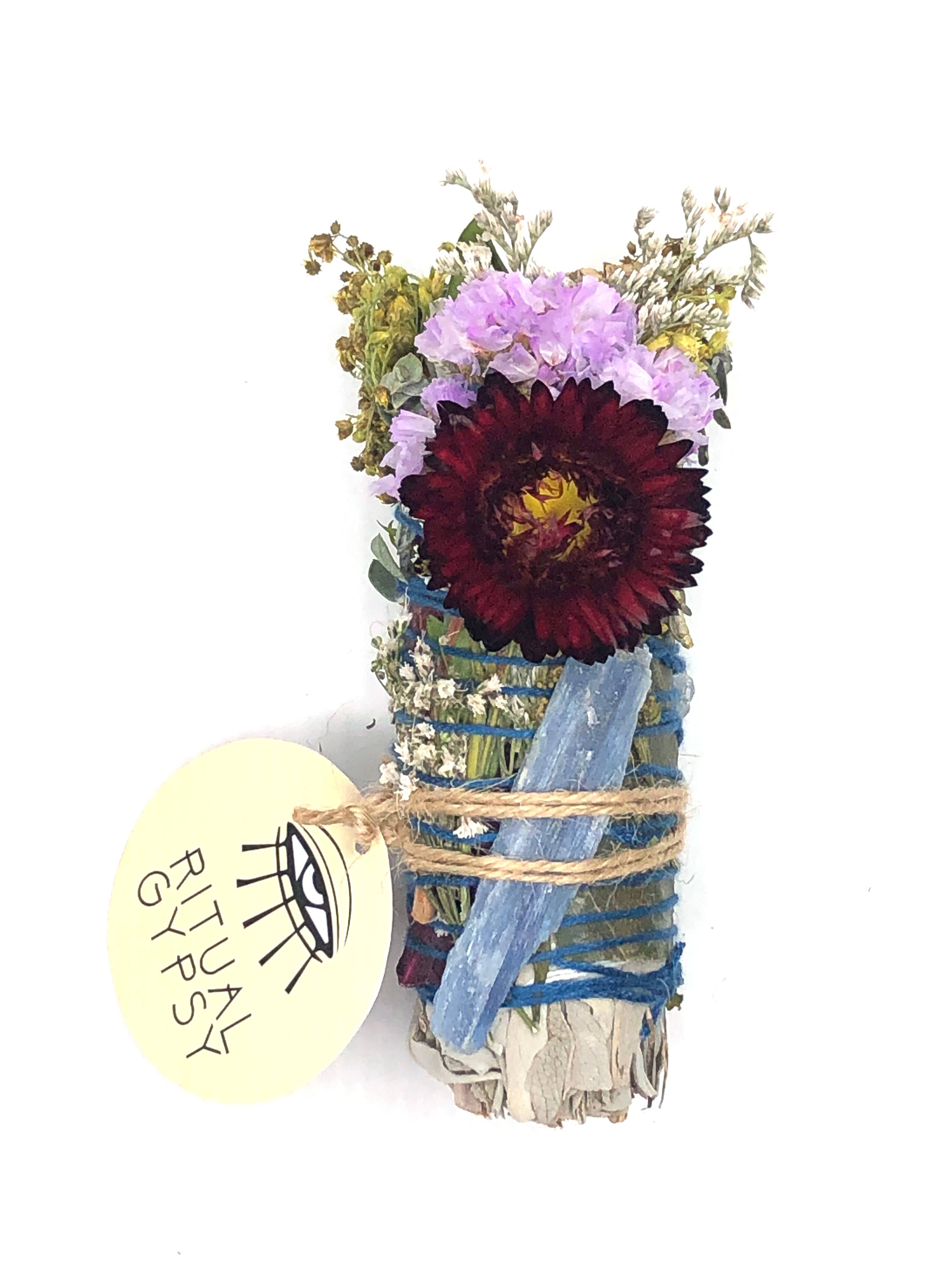 RITUAL GYPSY SAGE WANDS - Vendita all'ingrosso Salvia - BACCHETTE RITUALI SALVIA DA 4" (24 OPZIONI DI CRISTALLO)11