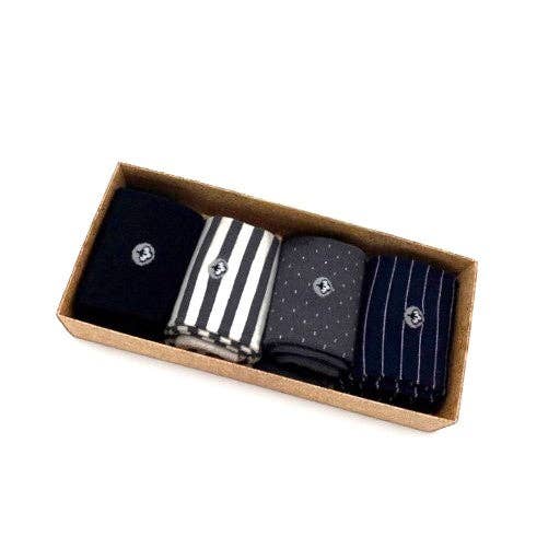 Men’s Viscose Crew Dress Socks – Breathable, Soft & Silky Comfort - 4 Pair Boxed Set - Ready for Gift Giving! for wholesale by Wear Sierra