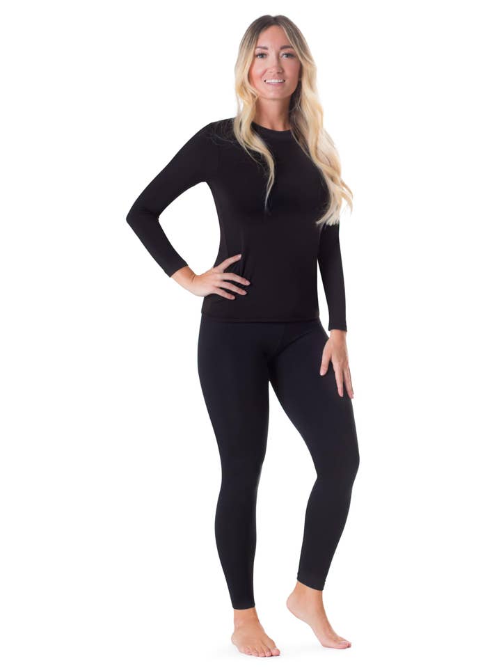 Rocky - Wholesale Sleepwear Set - Women's - Rocky Women's Base Layer Top & Bottom Thermal Pajamas Set