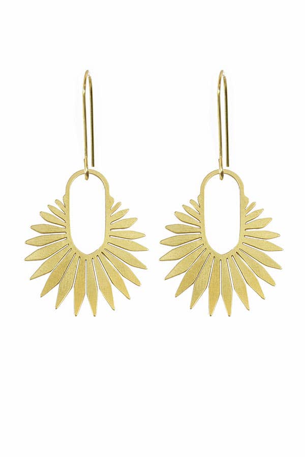 Brass Sand - Wholesale Dangle Earrings - Sun Hoops