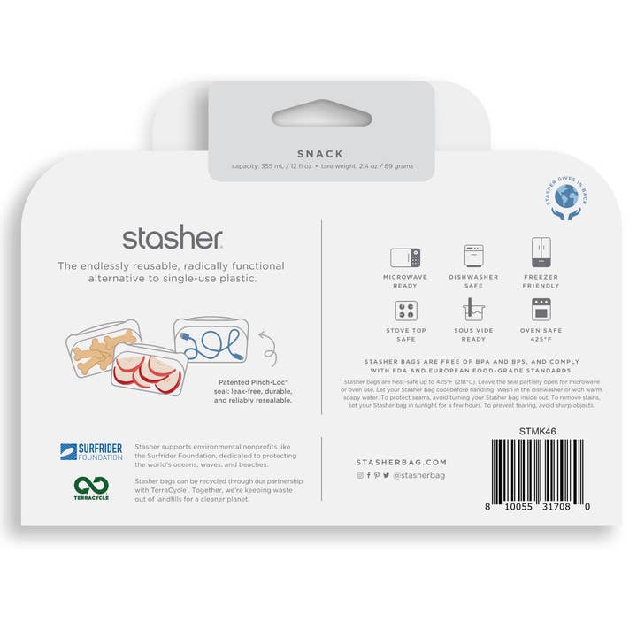 Stasher - Wholesale Food Storage Wrap/Bag - Snack: Deep Ocean1