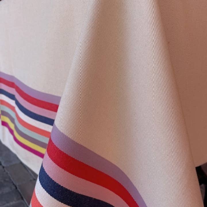 La Maisonnette - Wholesale Tablecloth - French Tablecloth Basque Stripe3