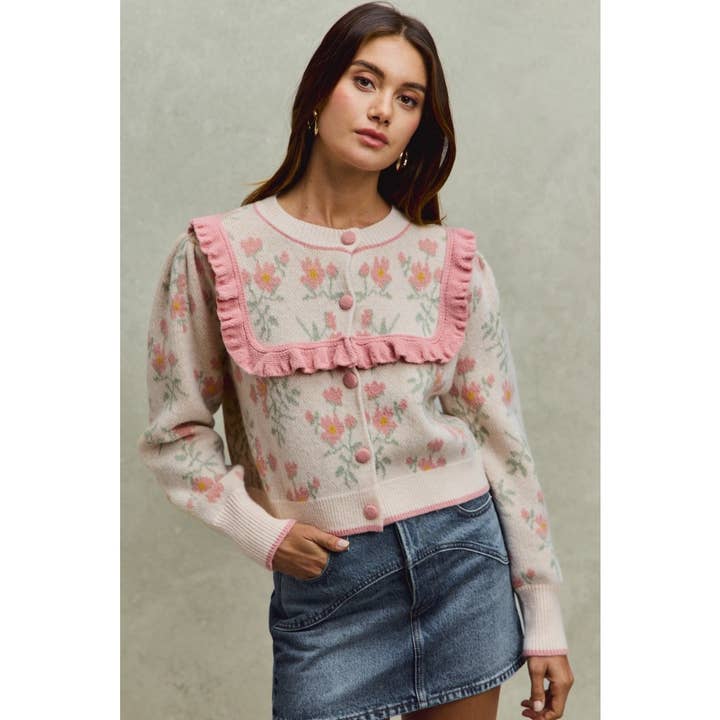 Haut cardigan en tricot avec détails à volants pour la vente par IVE