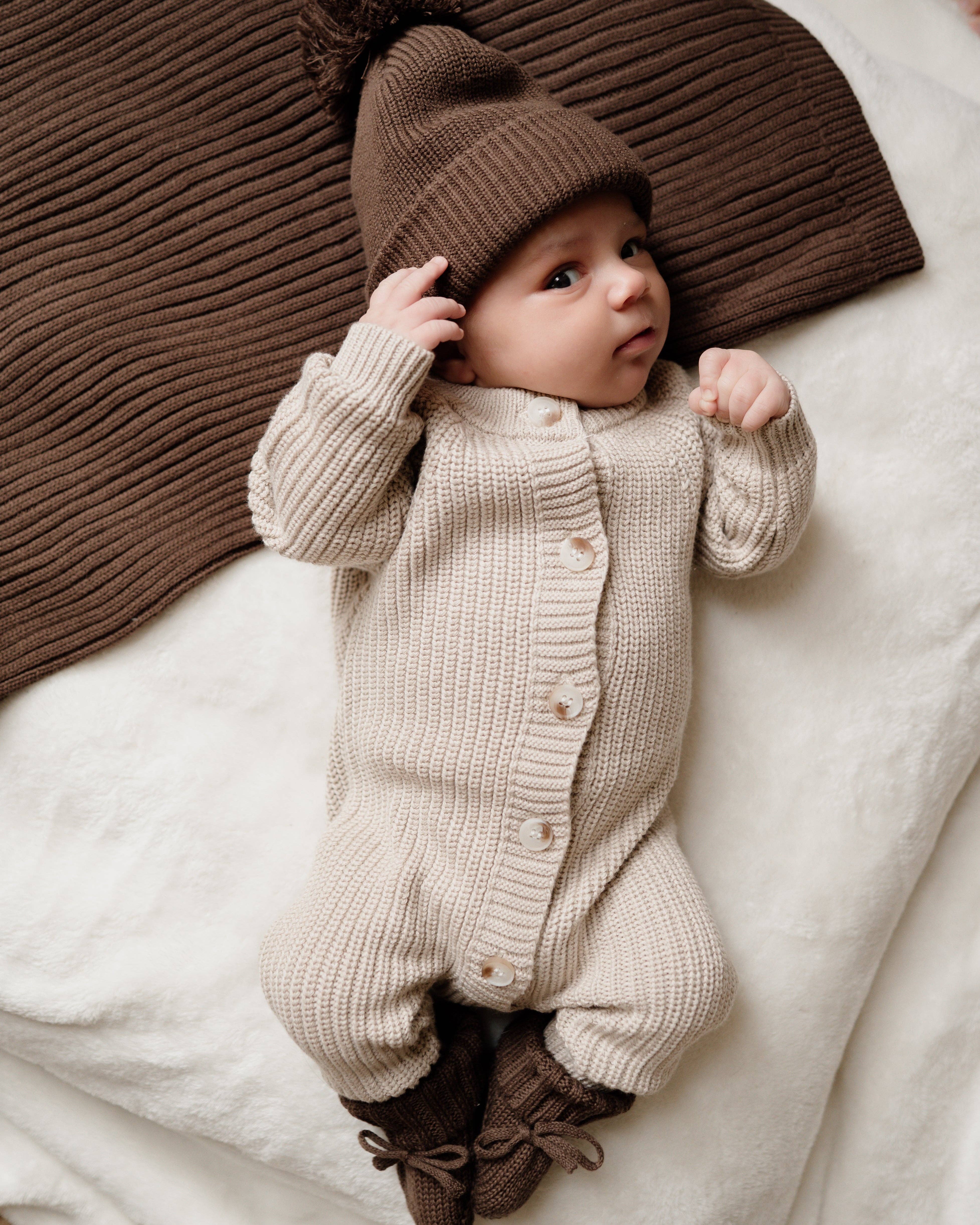 Pine Kids – wholesale Jumpsuit – Baby – Button Knit Jumpsuit - Oat0
