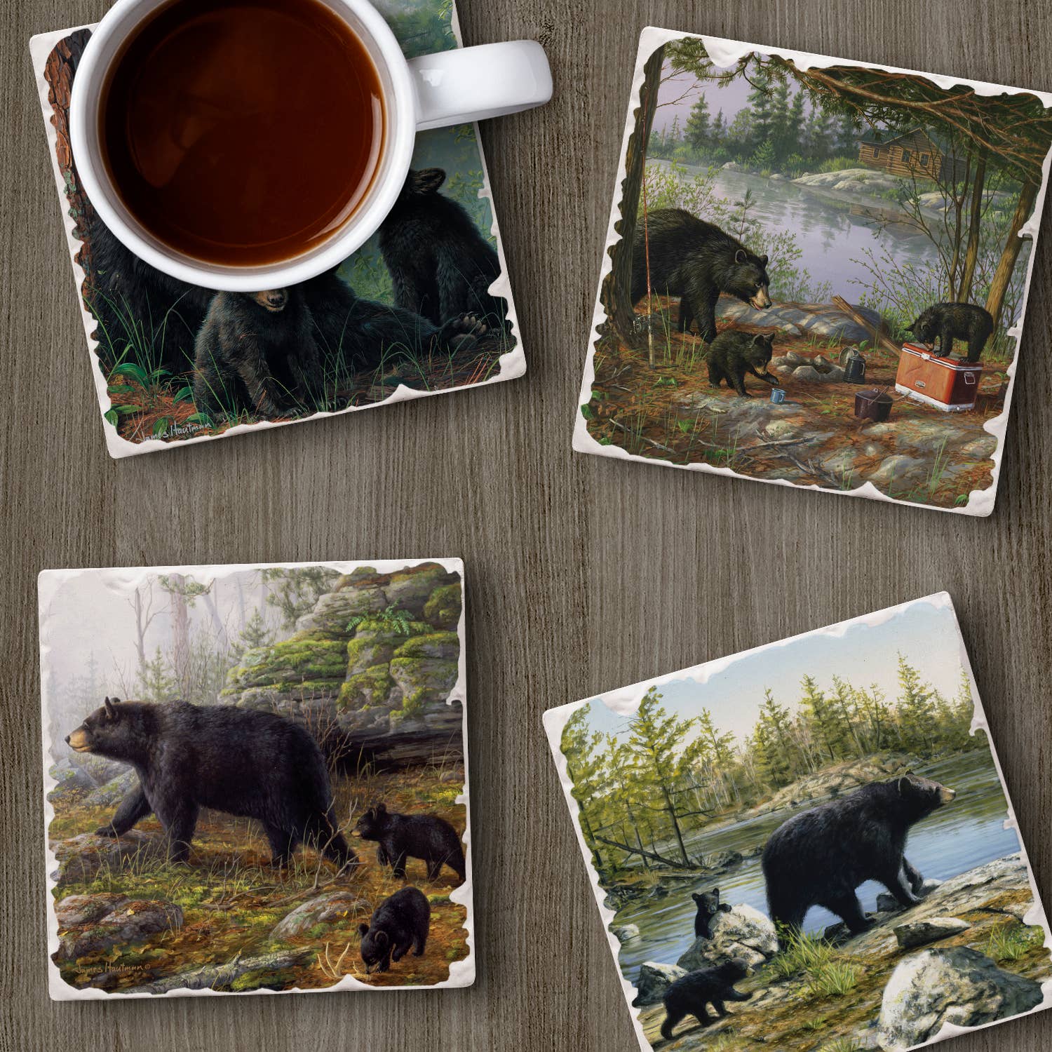 CounterArt/Highland Home/Thirstystone/CoasterStone - Venta al por mayor Posavasos - Posavasos con diseño surtido de imágenes de Keeping Watch, 4 unidades3